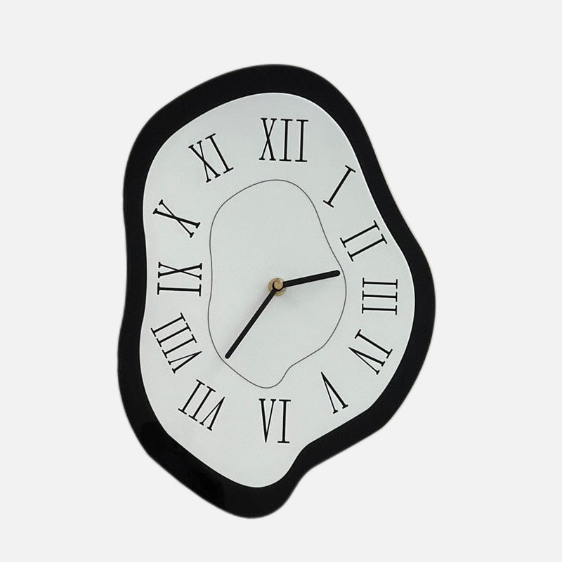 Meltor Wave Wall Clock – Modern Decorative Blue White Roman Numeral Silent Bedroom Living Room