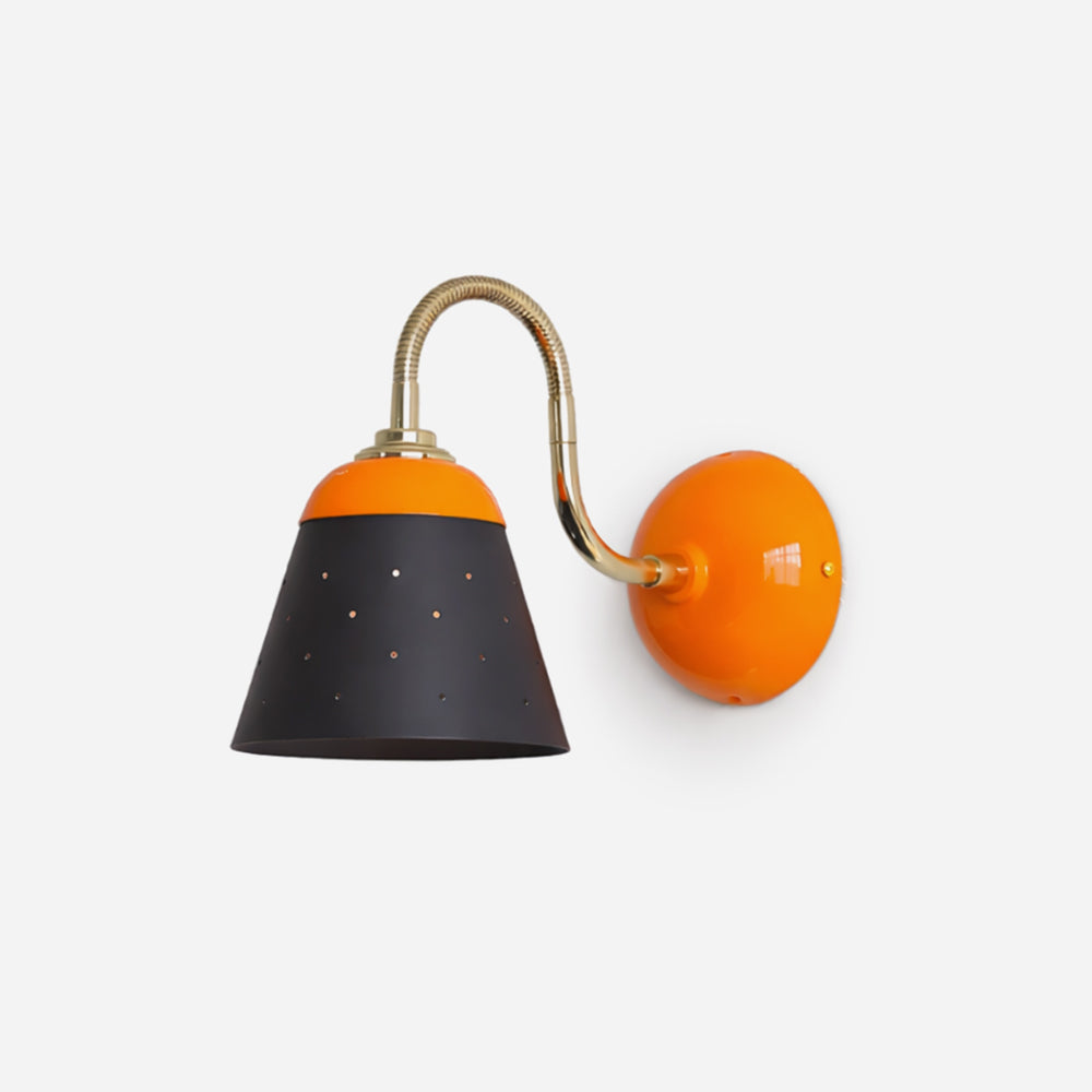 Corvino Arc Wall Sconce – Mid-Century Modern Orange Gray Metal Bedroom Living Room Wall Light