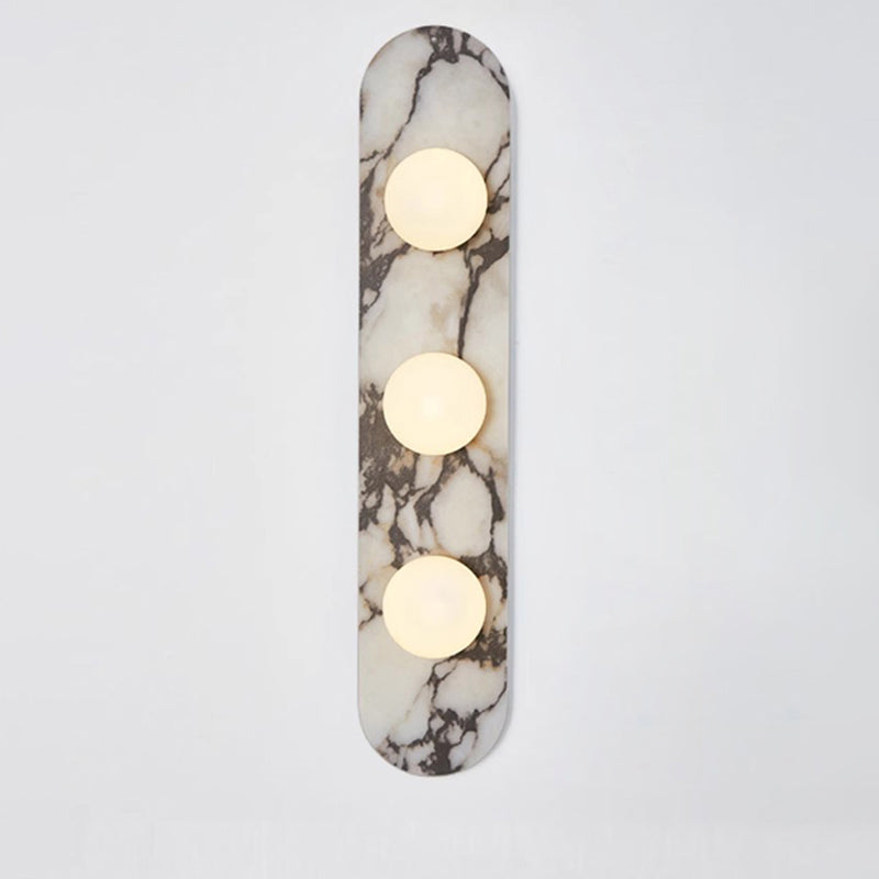Marble Globe Wall Lamp – Opaline Glass Globe Grey Veining On Marble Backplate Italian Mid Century Inspiration