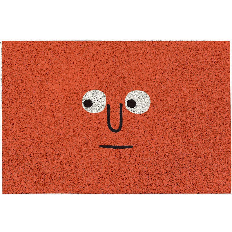 Grinto Doormat – Orange Funny Face Design Indoor Entryway Non-Slip Washable Floor Mat Home Decor