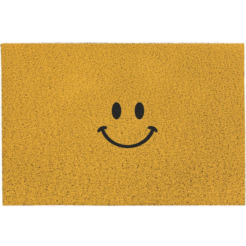Grinto Doormat – Orange Funny Face Design Indoor Entryway Non-Slip Washable Floor Mat Home Decor