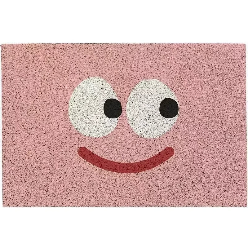 Grinto Doormat – Orange Funny Face Design Indoor Entryway Non-Slip Washable Floor Mat Home Decor