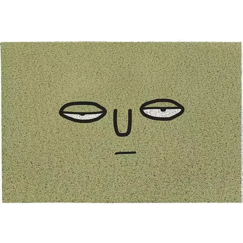 Grinto Doormat – Orange Funny Face Design Indoor Entryway Non-Slip Washable Floor Mat Home Decor