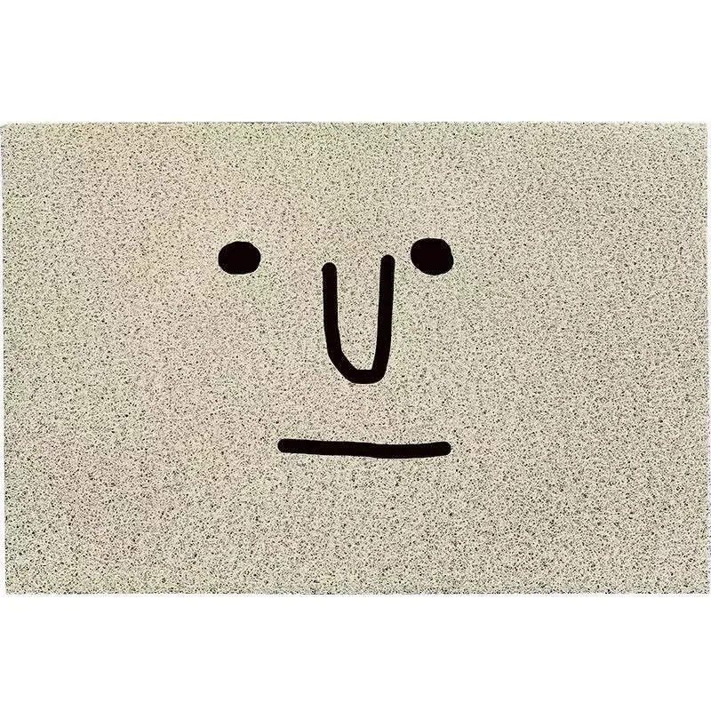 Grinto Doormat – Orange Funny Face Design Indoor Entryway Non-Slip Washable Floor Mat Home Decor
