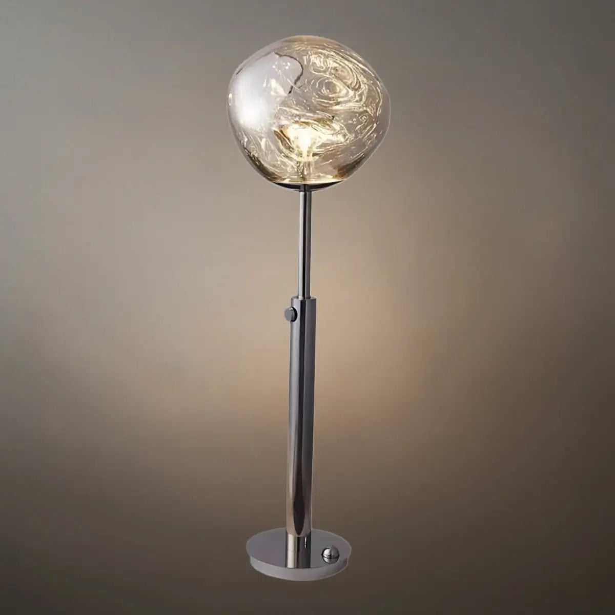 Orben Glass Floor Lamp – Modern Living Room Standing Light Adjustable Chrome Bedroom Decorative Lighting