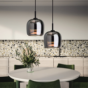 Smoked Glass Pendant Light – Modern Hanging Ceiling Fixture