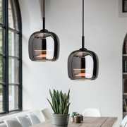 Smoked Glass Pendant Light – Modern Hanging Ceiling Fixture