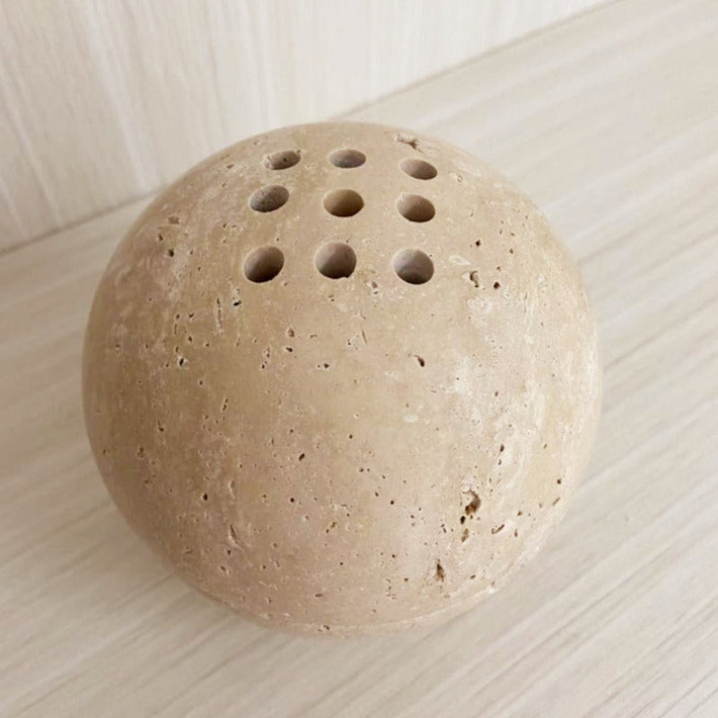 Terraza Stone Incense Burner – Natural Marble Travertine Bowl Aromatherapy Home Decor