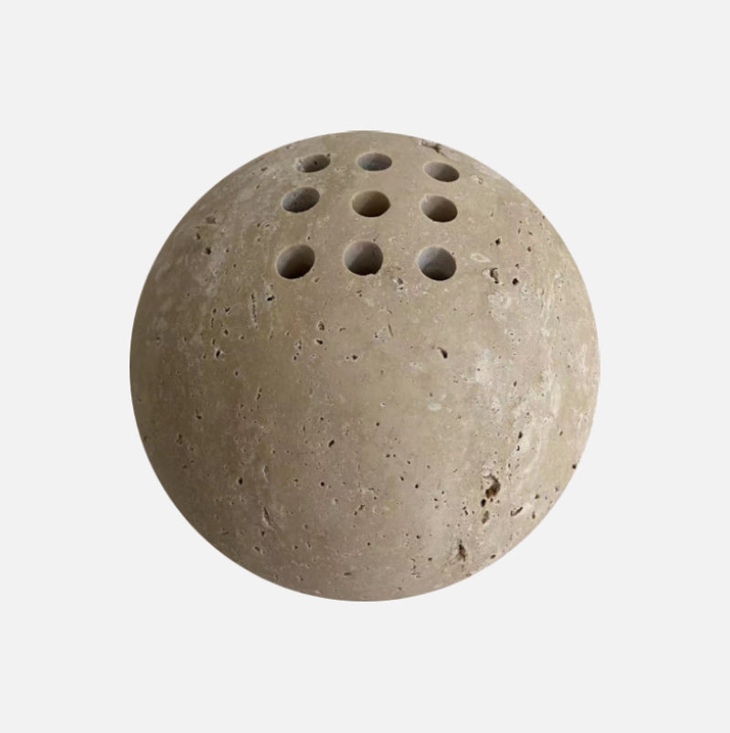 Terraza Stone Incense Burner – Natural Marble Travertine Bowl Aromatherapy Home Decor