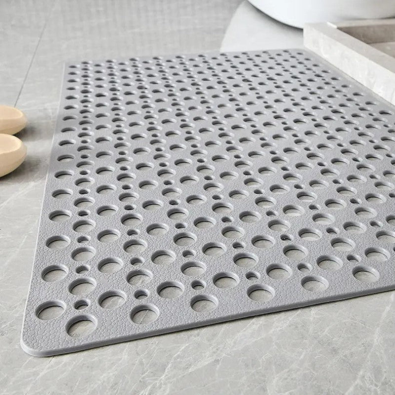 Porevo Shower Mat – Non Slip Bathtub Mat Drain Holes Suction Cup White Bathroom Safety