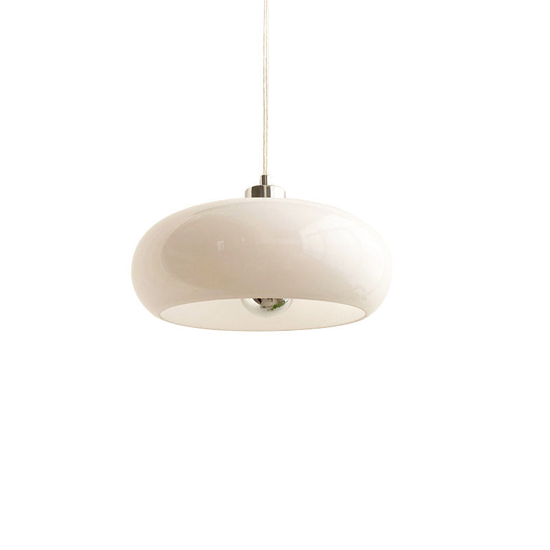 Retro Glass Dome Pendant Light – Mid-Century Modern LED Ceiling Fixture for Dining and Living Spaces