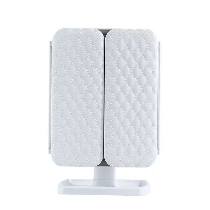 Reflectra Trifold Vanity Mirror – LED Lighted Makeup Mirror Tabletop Touch Control Adjustable Portable