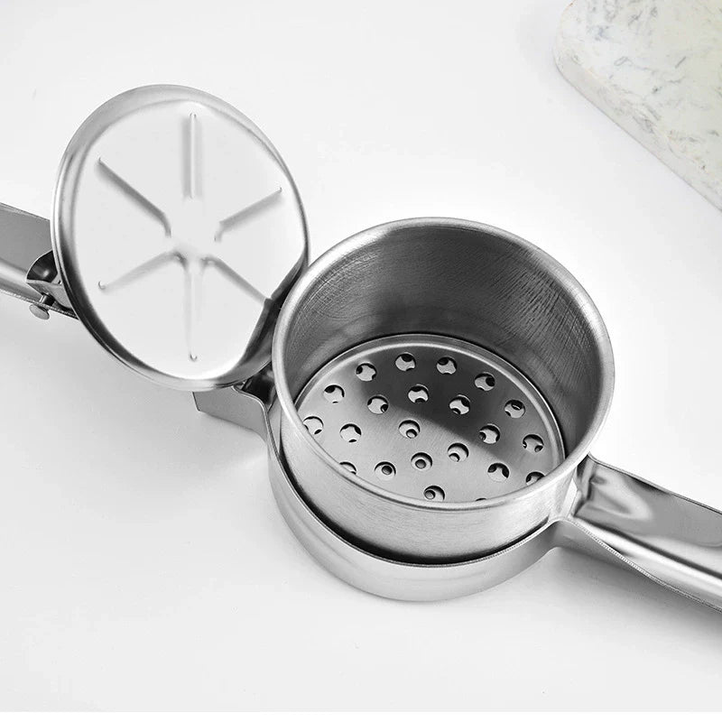 Pressaro Manual Potato Ricer – Stainless Steel Kitchen Masher 3 Interchangeable Discs Food Press