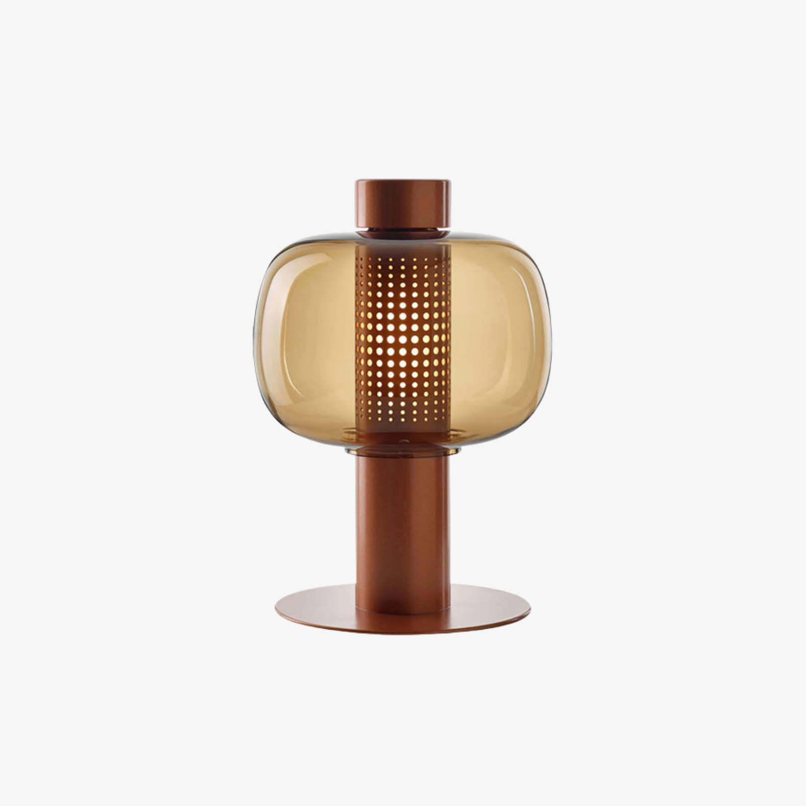 Modern Amber Glass LED Table Lamp – Warm Decorative Lighting Fixture