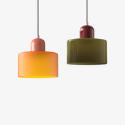 Glass Cylinder Pendant Light – Modern Colourful Hanging Fixture