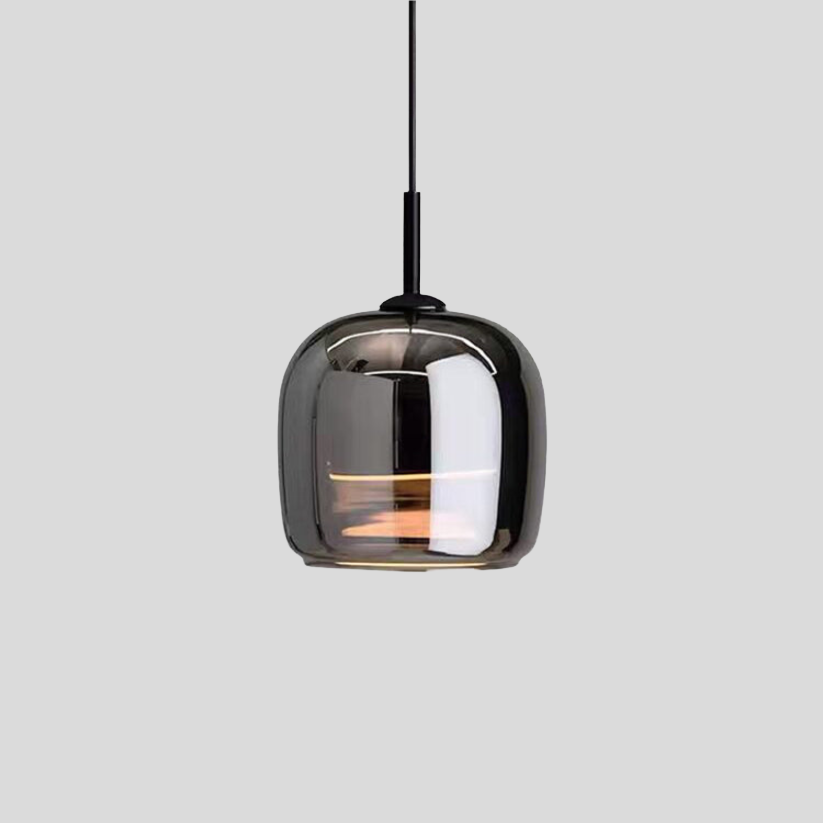 Smoked Glass Pendant Light – Modern Hanging Ceiling Fixture