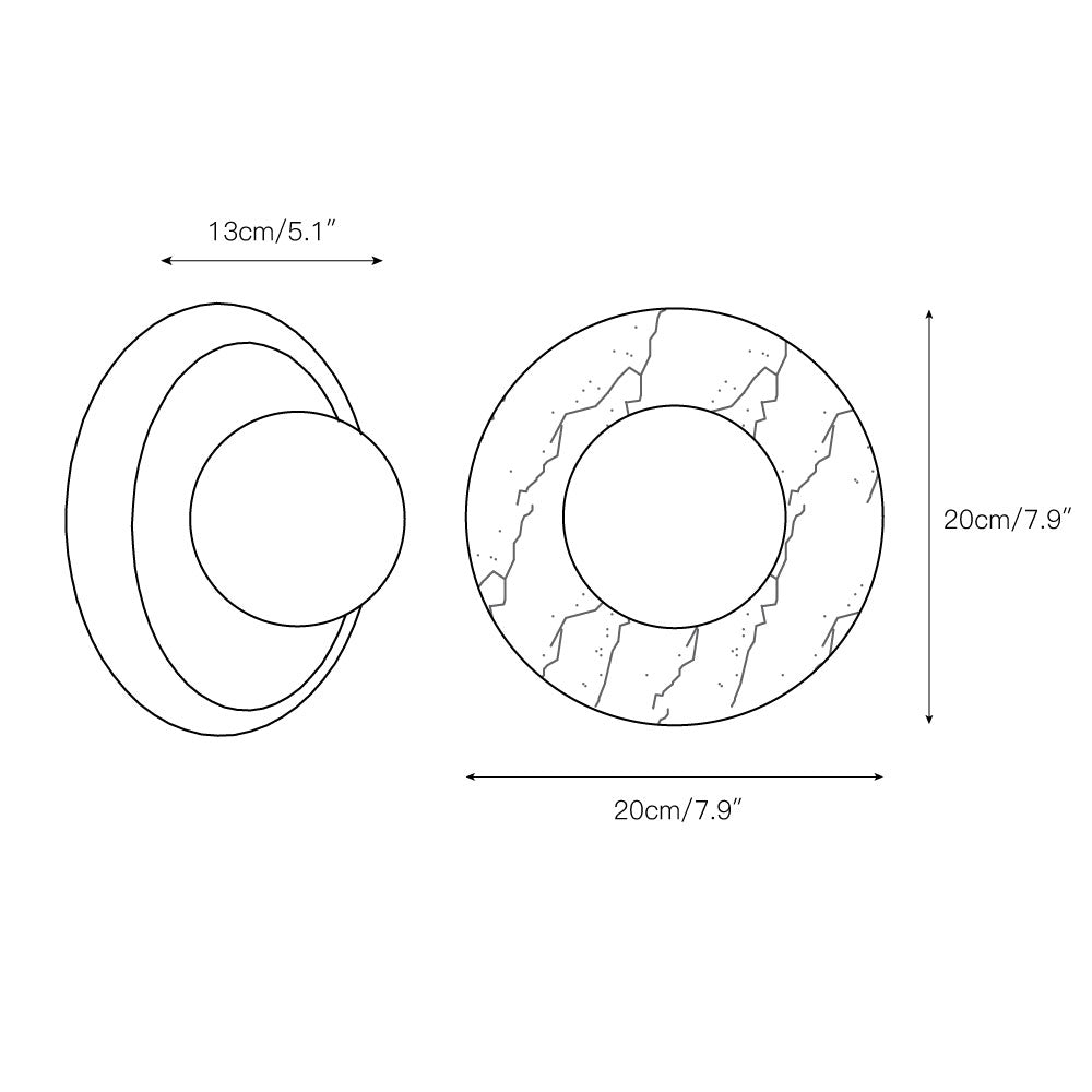 Crimson Marble Orb Wall Sconce – LED Marble Wall Lighting Hallways Living Rooms Interiors