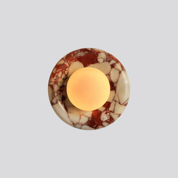 Crimson Marble Orb Wall Sconce – LED Marble Wall Lighting Hallways Living Rooms Interiors