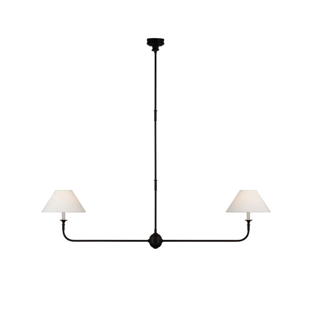 Grande Linear Chandelier - Classic Brass Multi-Arm Dining Pendant Light