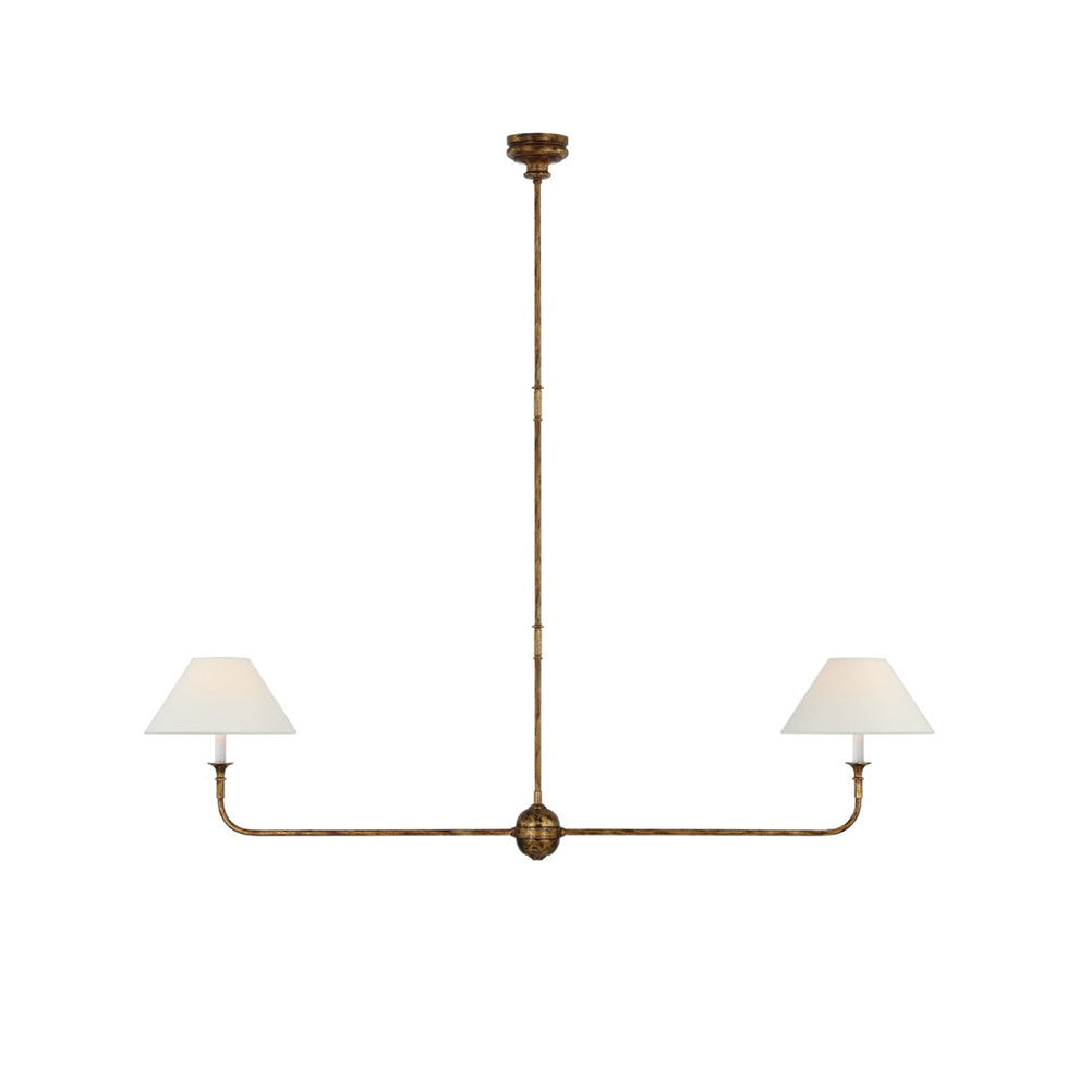 Grande Linear Chandelier - Classic Brass Multi-Arm Dining Pendant Light