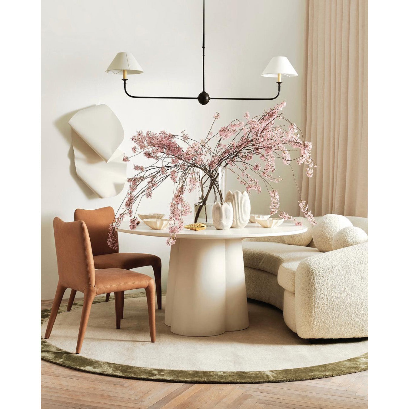 Grande Linear Chandelier - Classic Brass Multi-Arm Dining Pendant Light