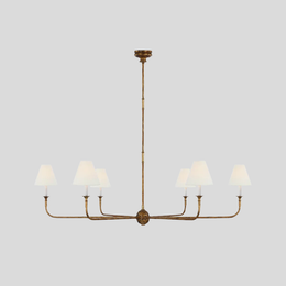 Grande Linear Chandelier - Classic Brass Multi-Arm Dining Pendant Light