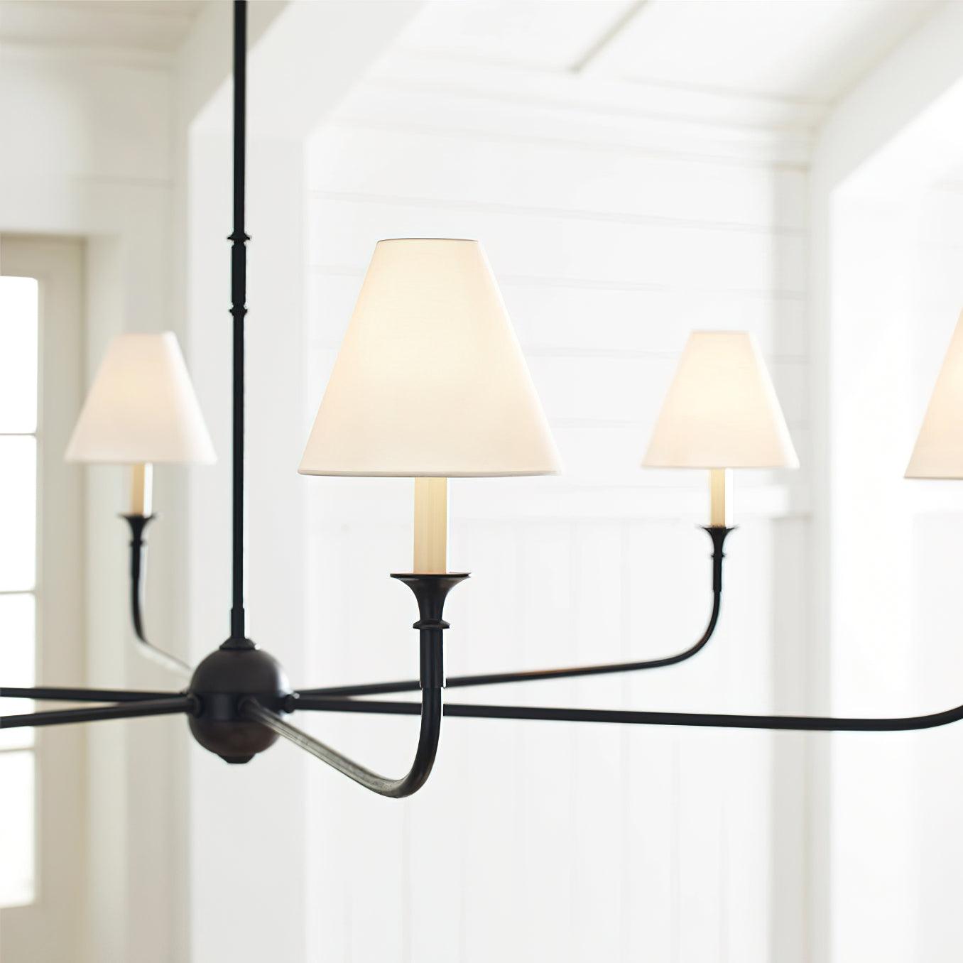 Grande Linear Chandelier - Classic Brass Multi-Arm Dining Pendant Light