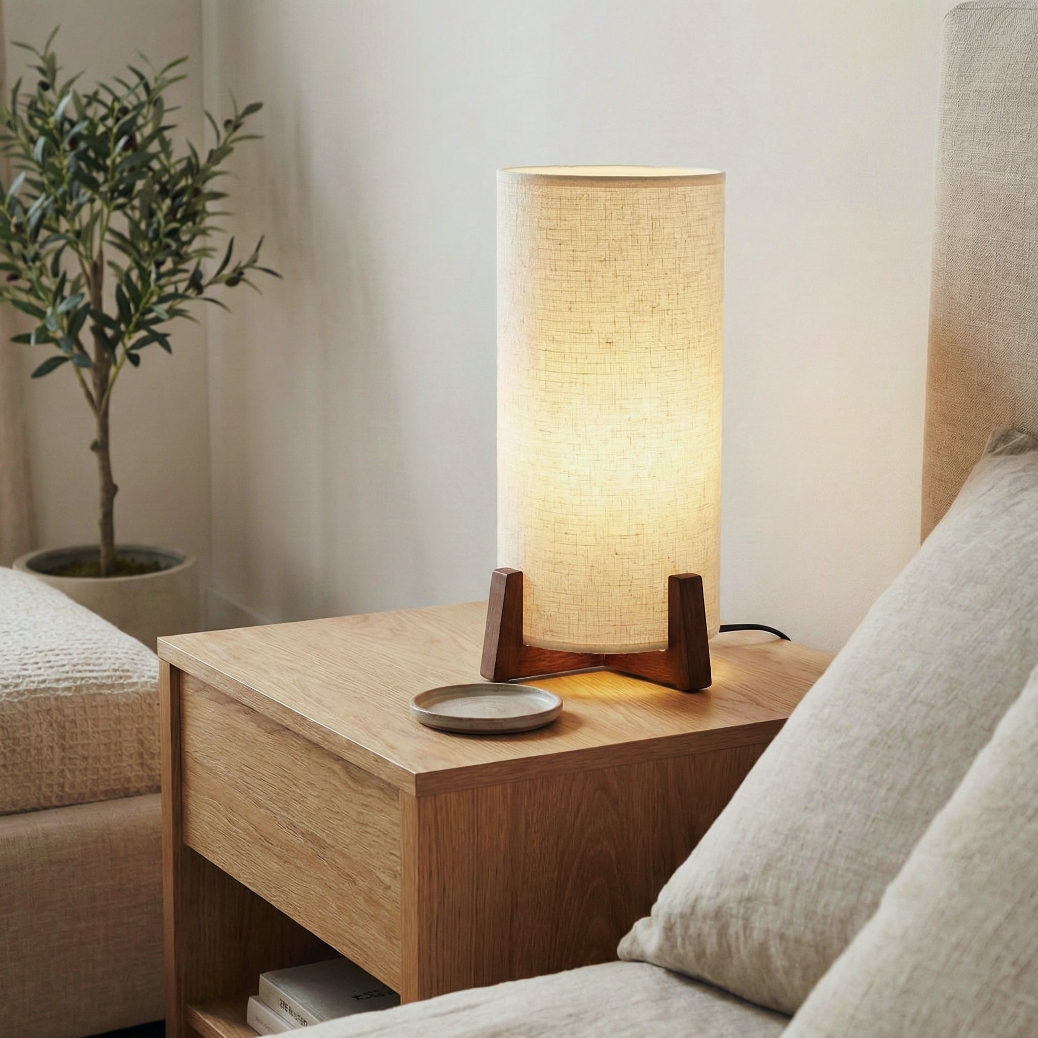 Array Lure Table Lamp – Premium Fabric Shade Diffused Multi-Directional Light Contemporary