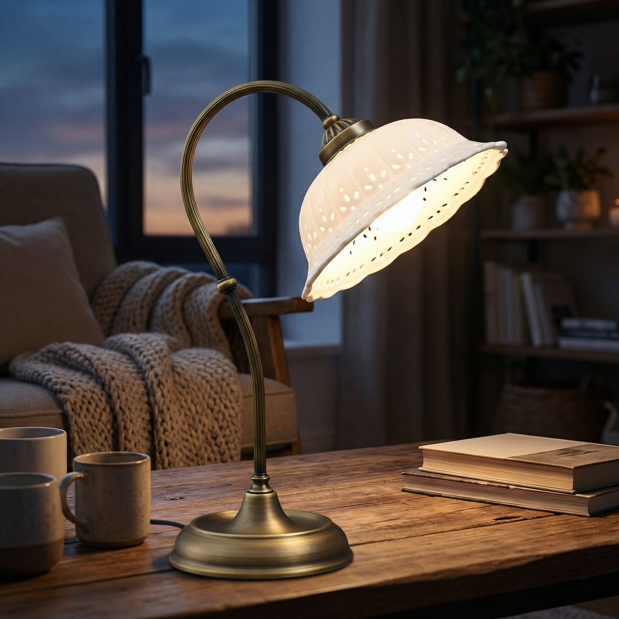 Lacquered Brass Sphere Table Lamp – Warm Ambient Glow In Living Rooms