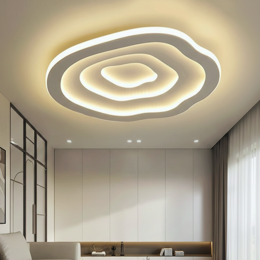 Horis Ring Ceiling Light – LED Ceiling Light Fixture White Warm Glow Modern Interiors