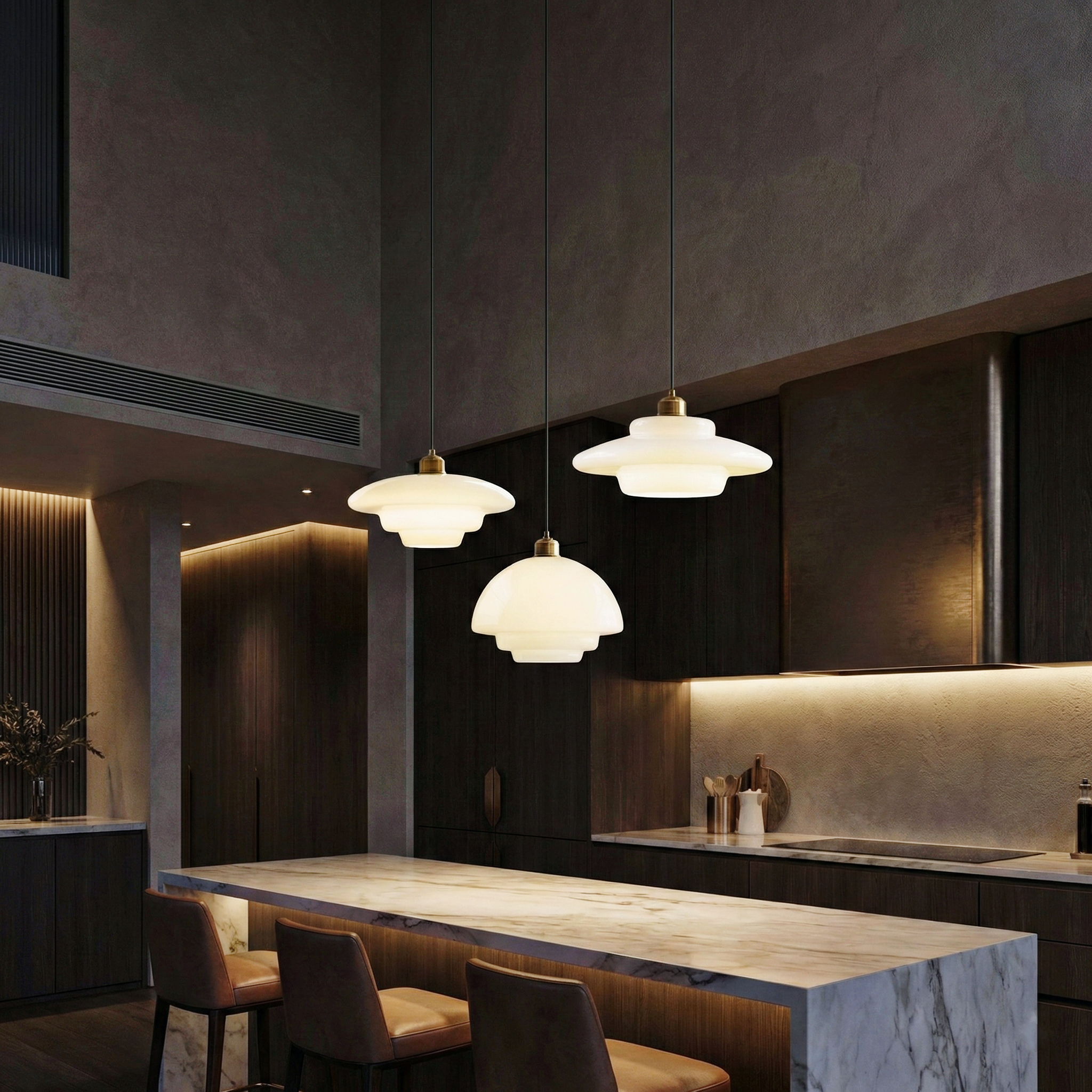 Maze Smeared Pendant Light – LED Soft Diffusion Warm Ambience Mid Century Inspired Architecture