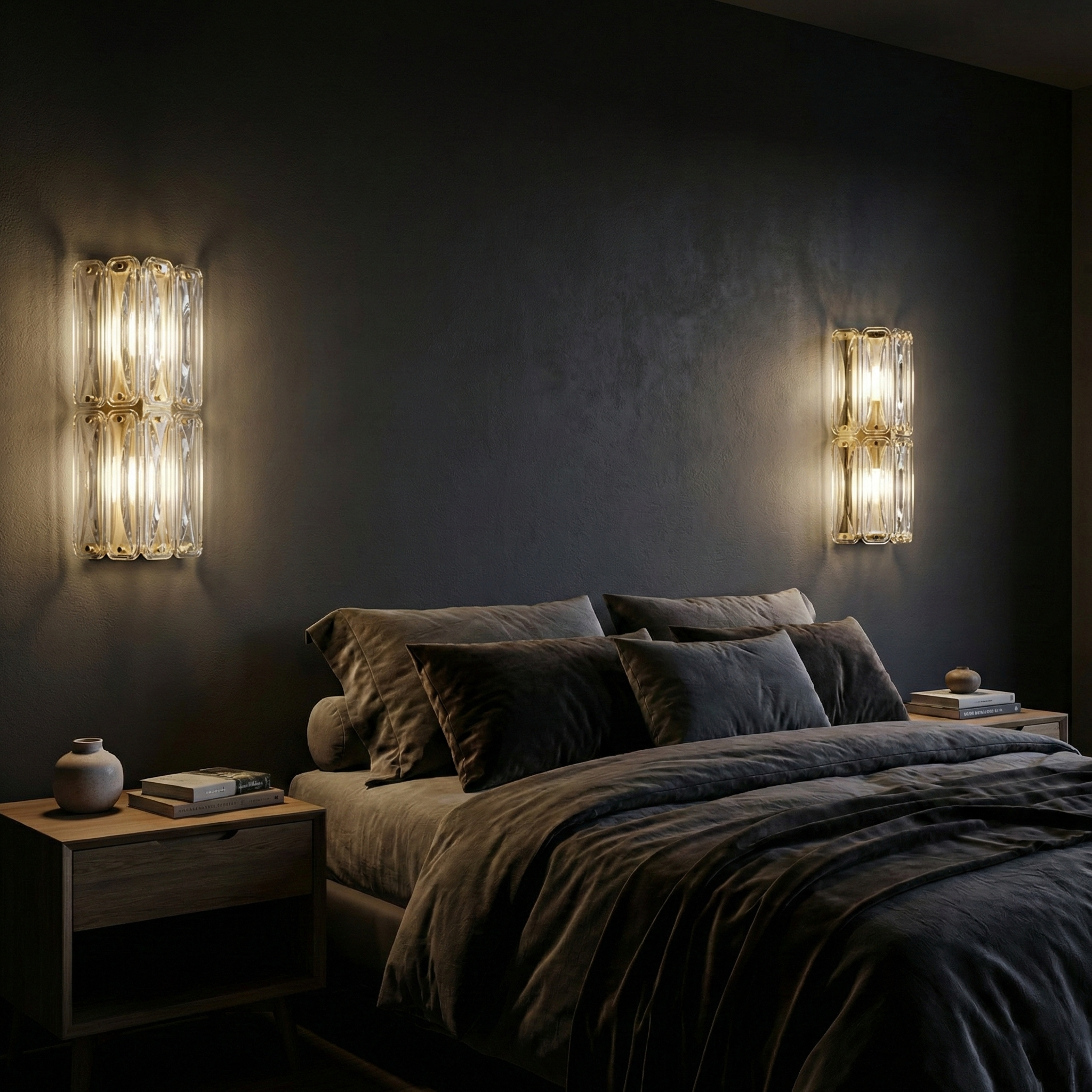Patina Copper Dome Wall Lamp – Textured Glass Copper Finish Architectural Wall Lighting Fixture