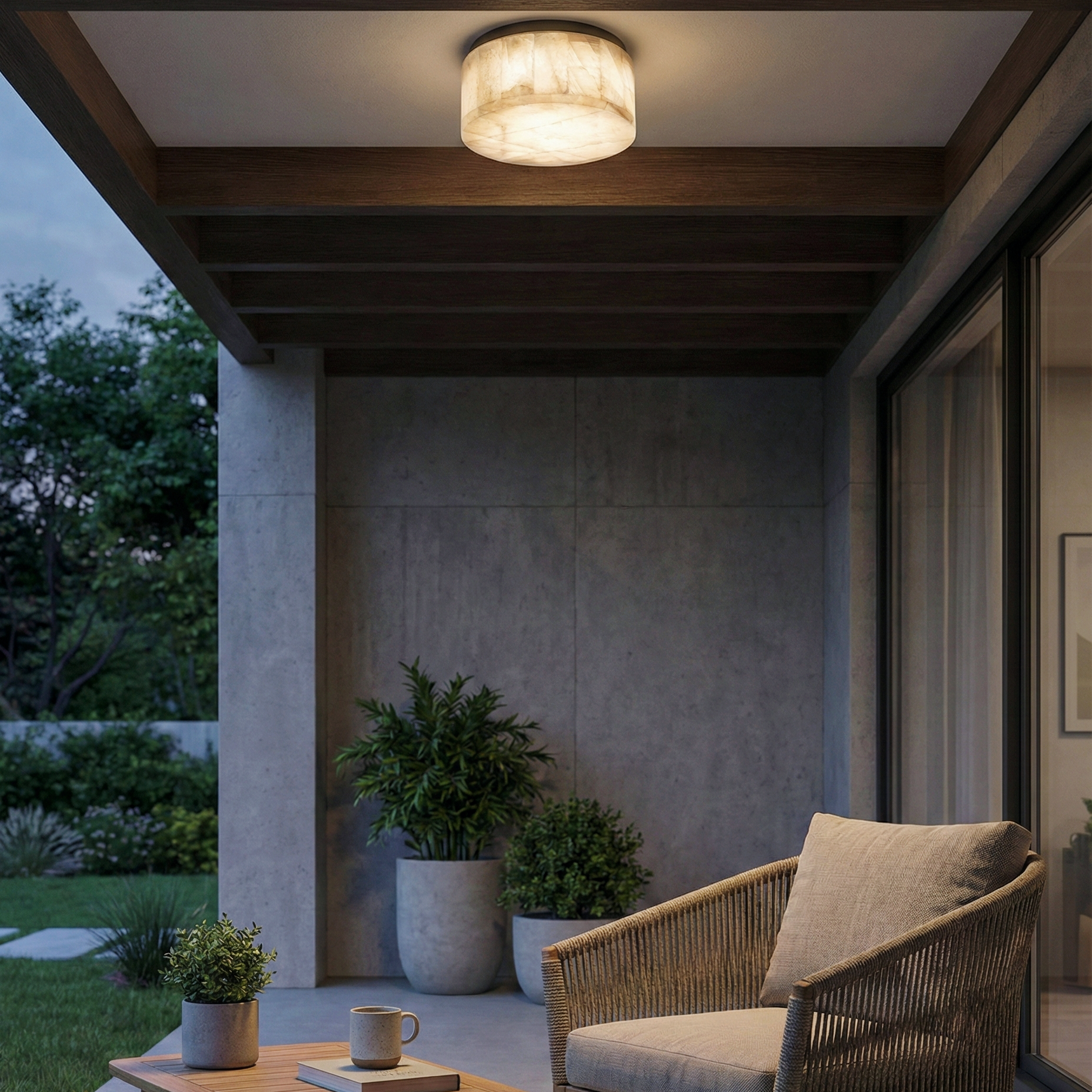 Hearth Alabaster Dome Ceiling Light – LED Indoor Ambient Lighting Fixture