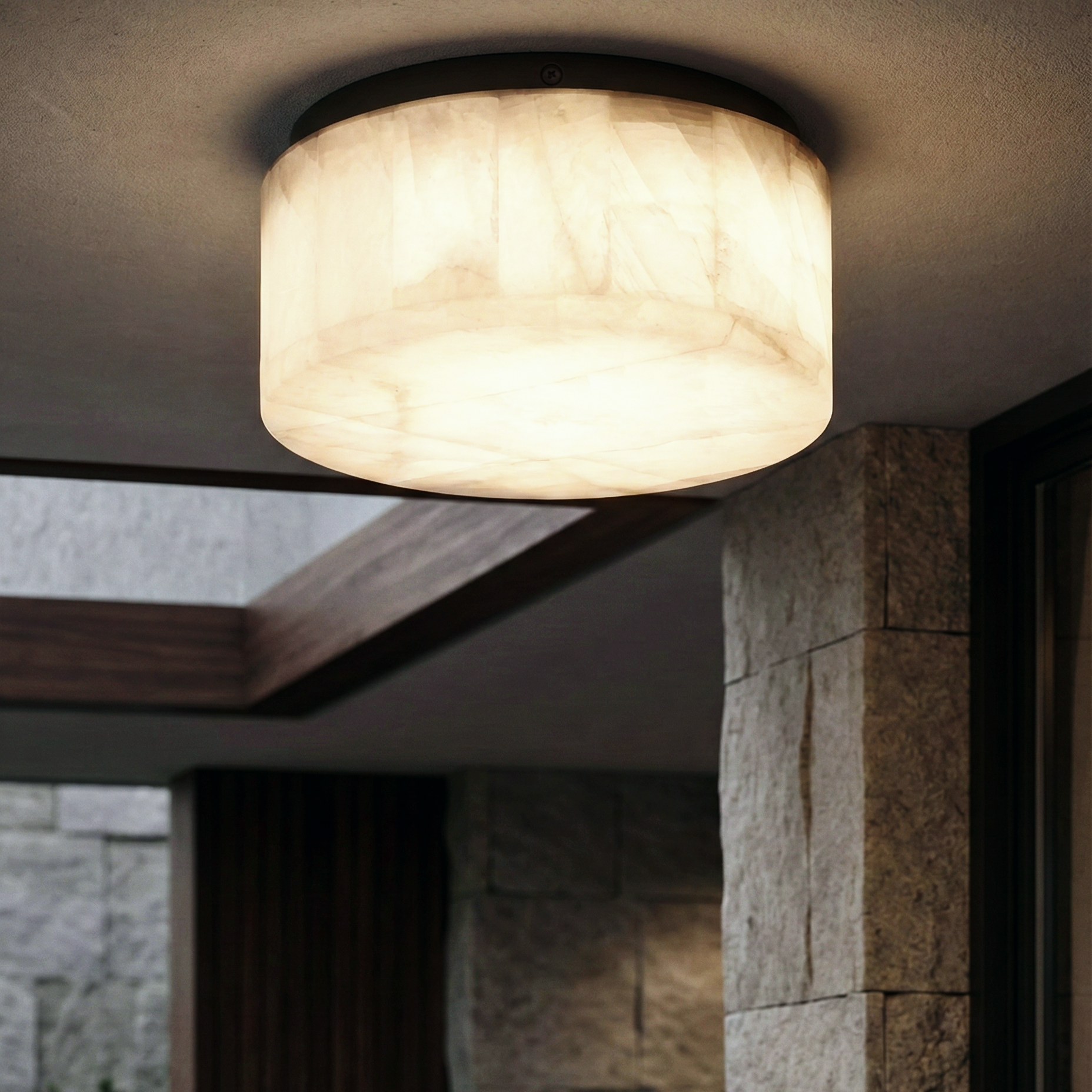 Hearth Alabaster Dome Ceiling Light – LED Indoor Ambient Lighting Fixture