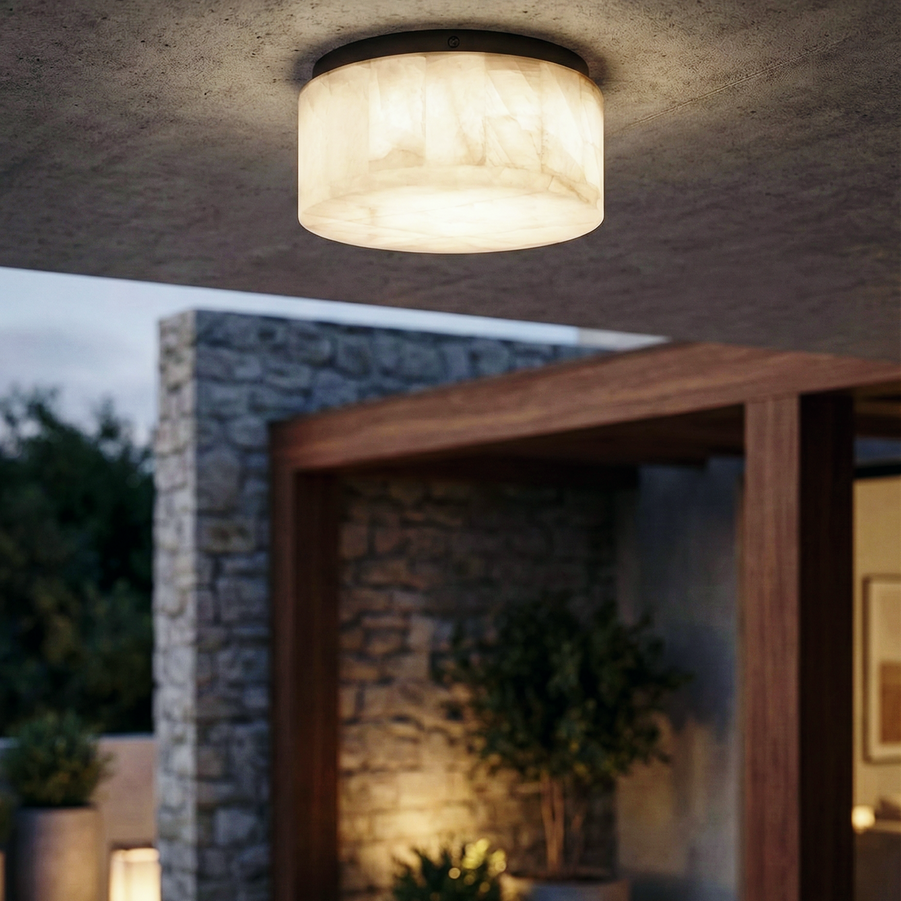 Hearth Alabaster Dome Ceiling Light – LED Indoor Ambient Lighting Fixture