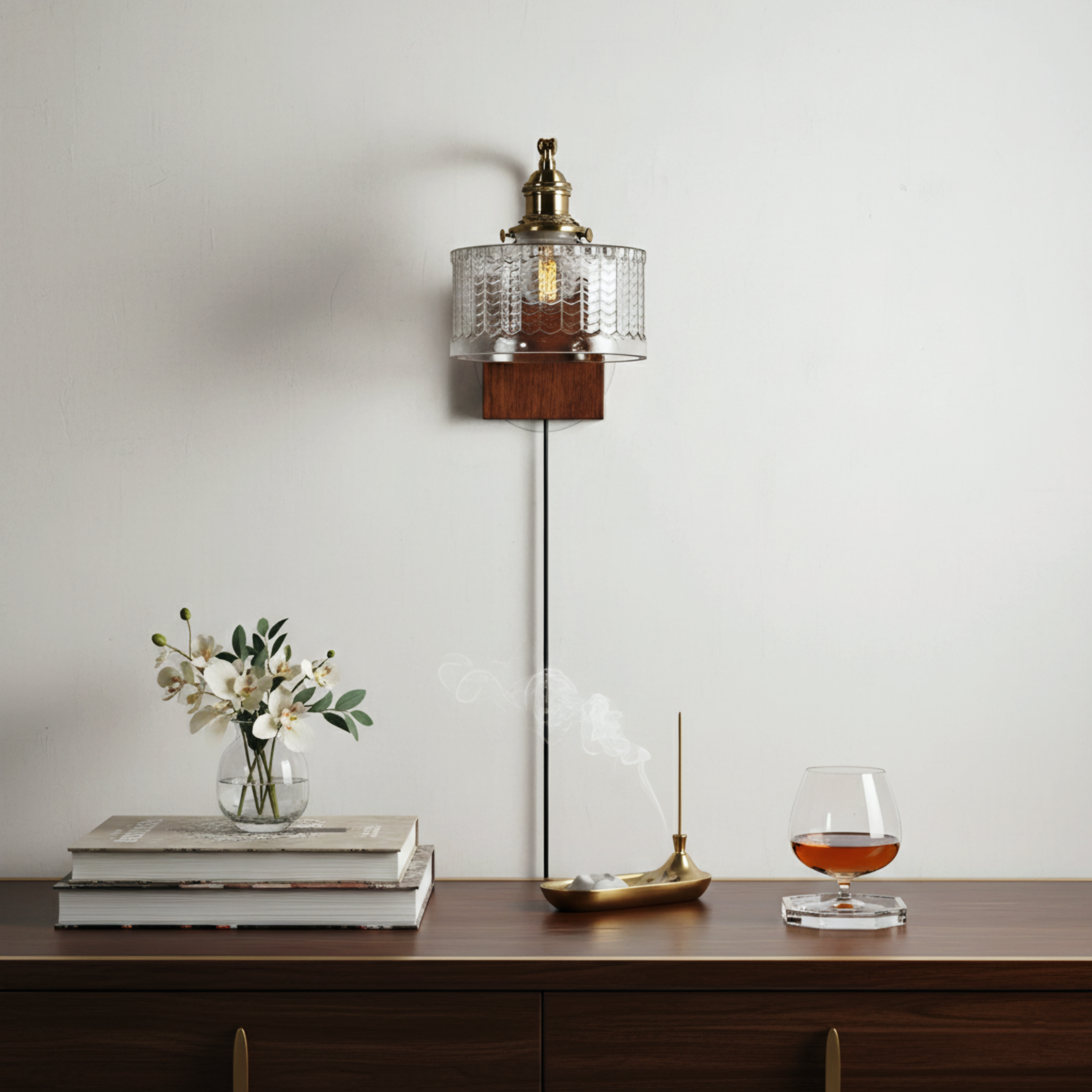 Verdant Dome Wall Lamp – Rustic Glass Shade Casts Dappled Forest Light Across Interiors