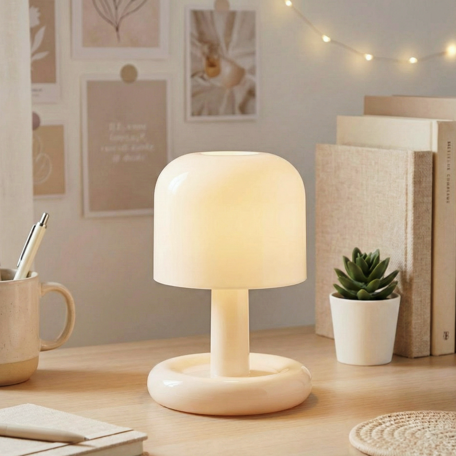 Petal Ember Table Lamp – Rechargeable LED Table Lamp Warm Ambient Light Bedroom Desk