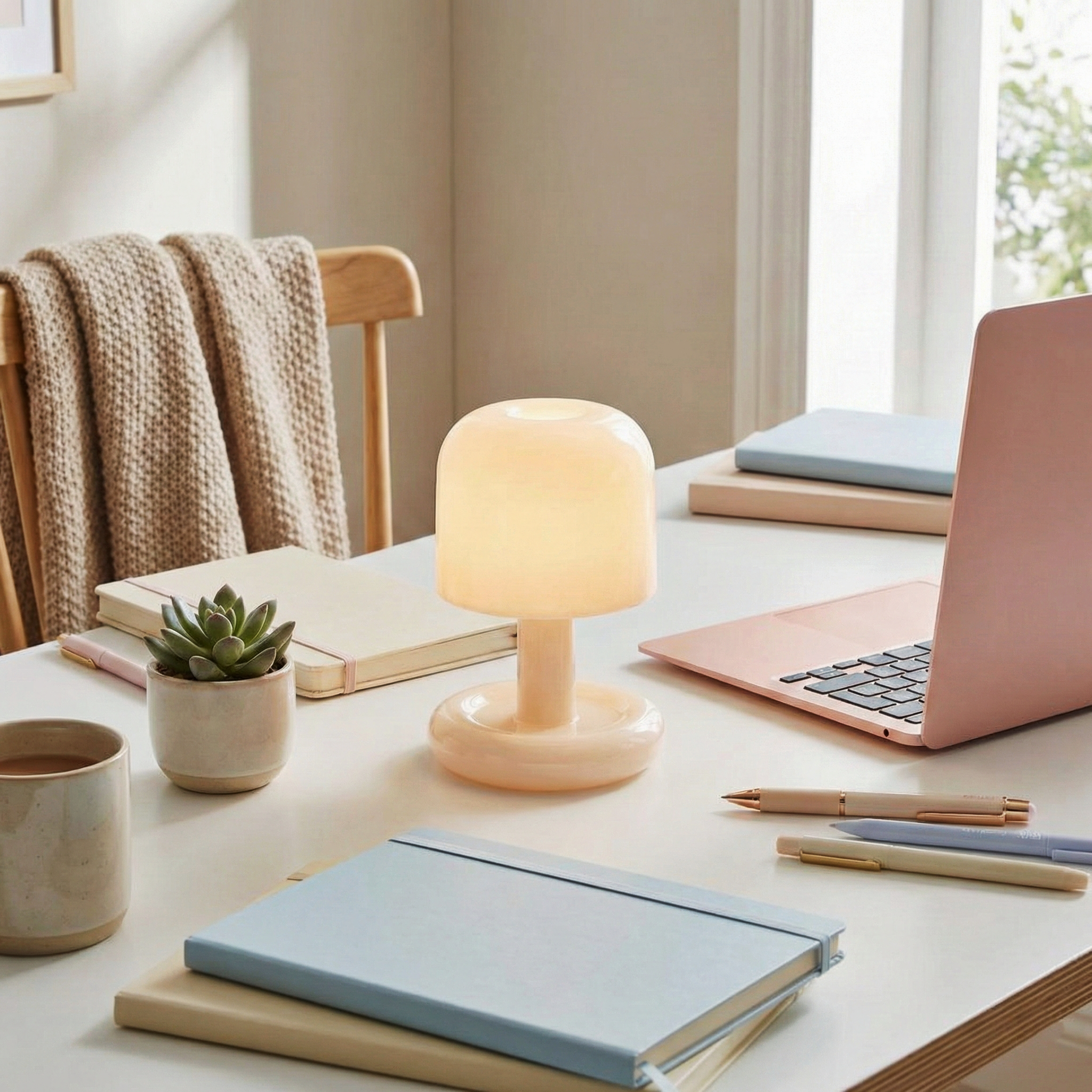 Petal Ember Table Lamp – Rechargeable LED Table Lamp Warm Ambient Light Bedroom Desk