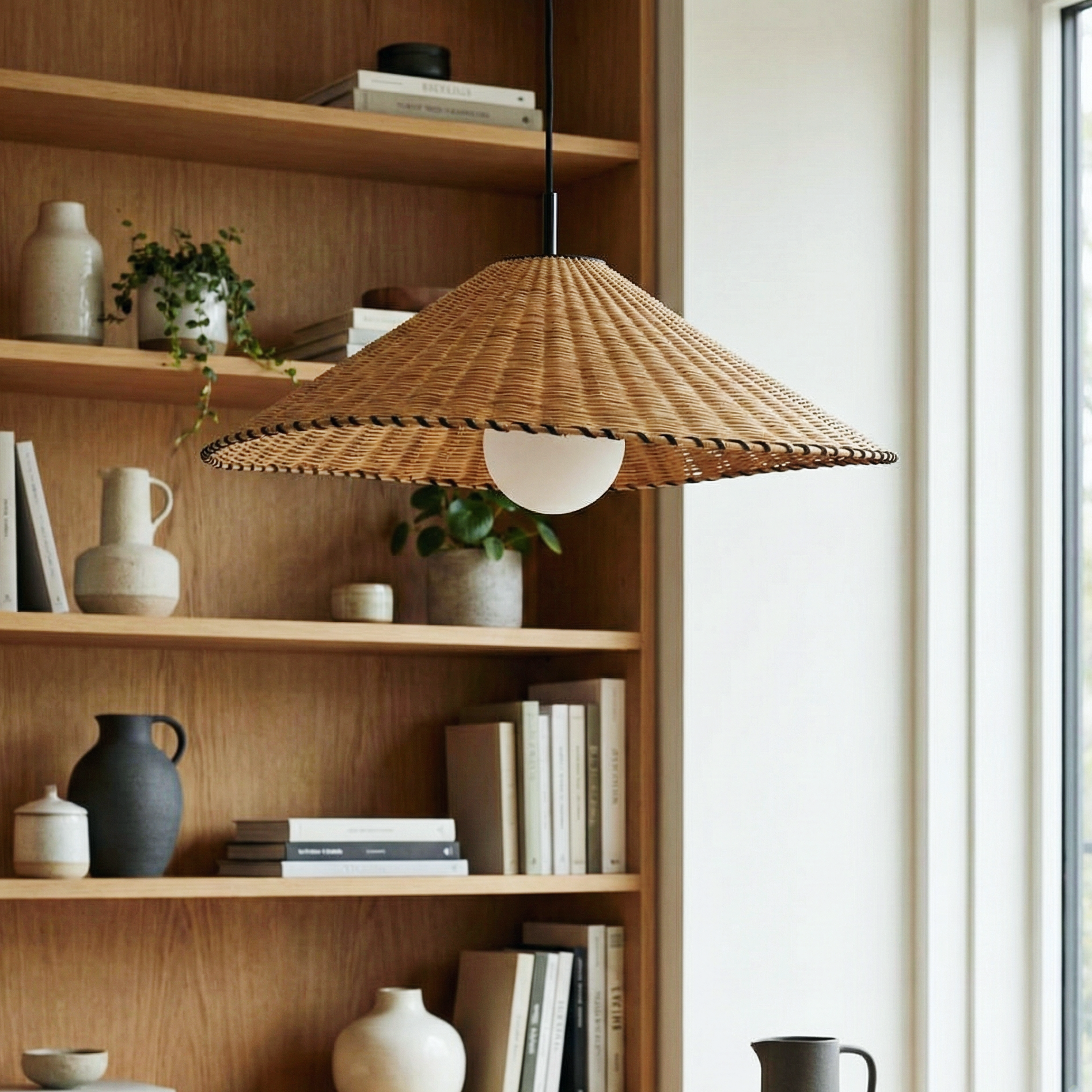 Terra Charcoal Pendant Lamp – LED Architectural Indoor Pendant Light Fixture Hallways Living Rooms Staircases