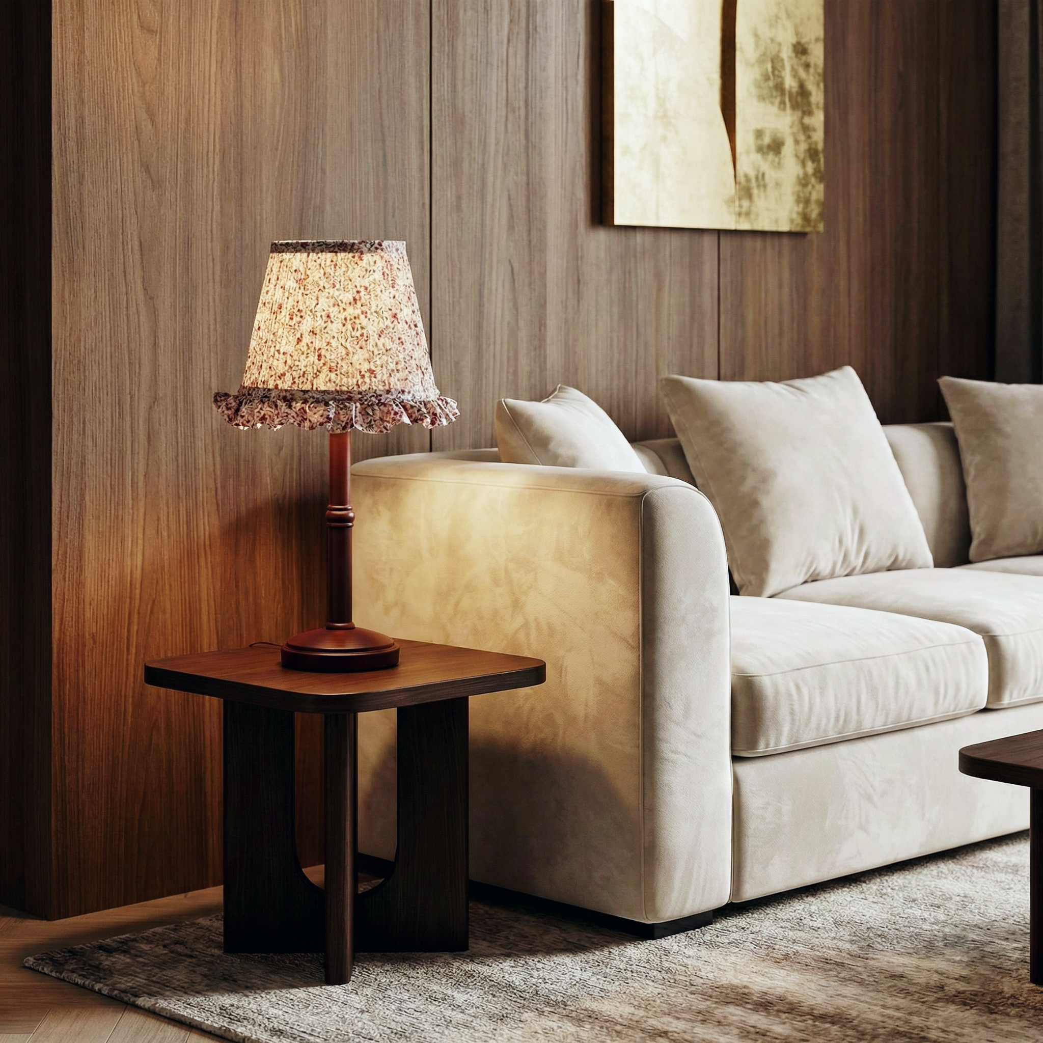 Myora Pleated Table Lamp – LED Indoor Table Lamp Floral Pleated Shade Diffuse Warm Glow Cozy Living Room