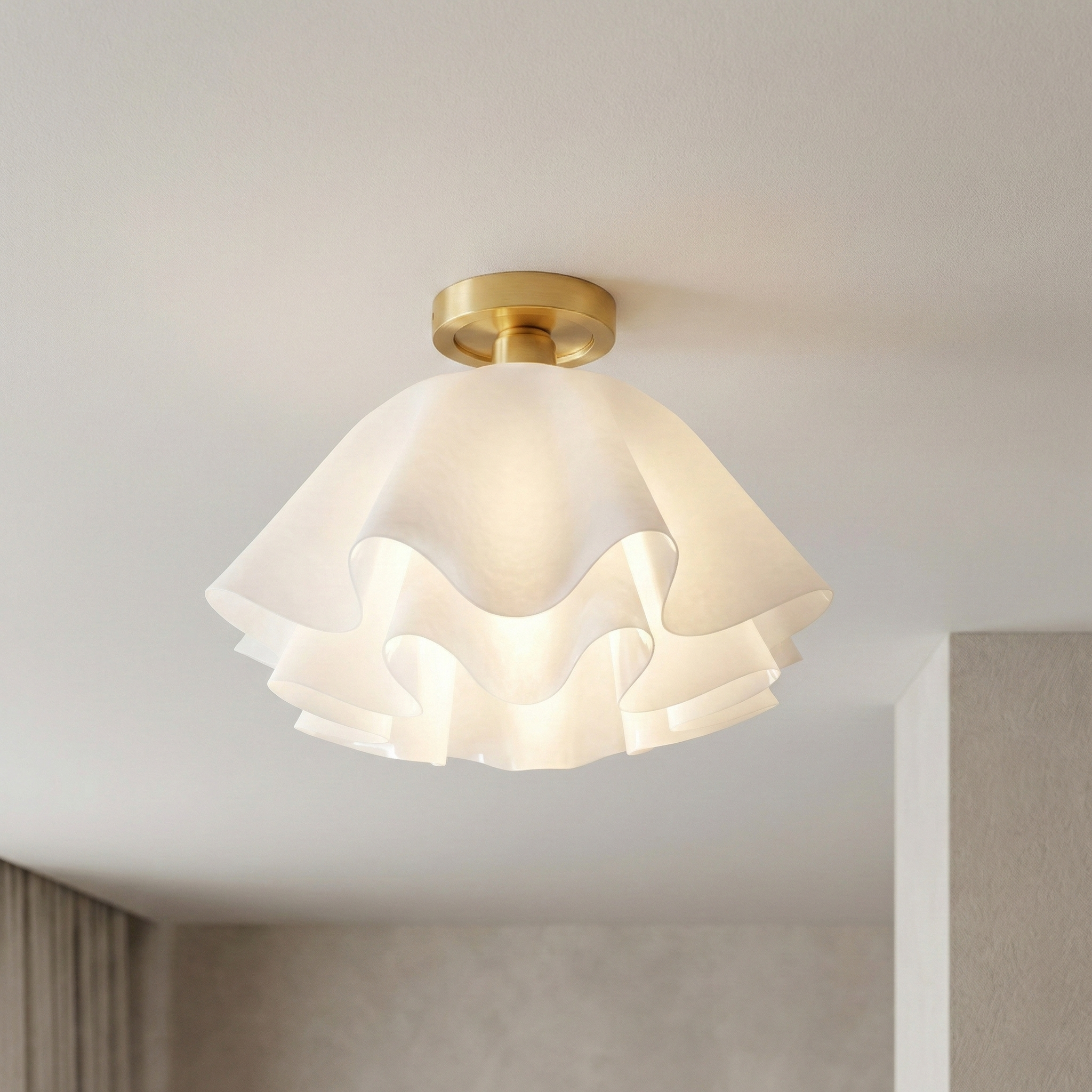 Garant Semi-Flush Ceiling Light – Acrylic Shade Diffusion Modern Minimalist Interiors Living Spaces