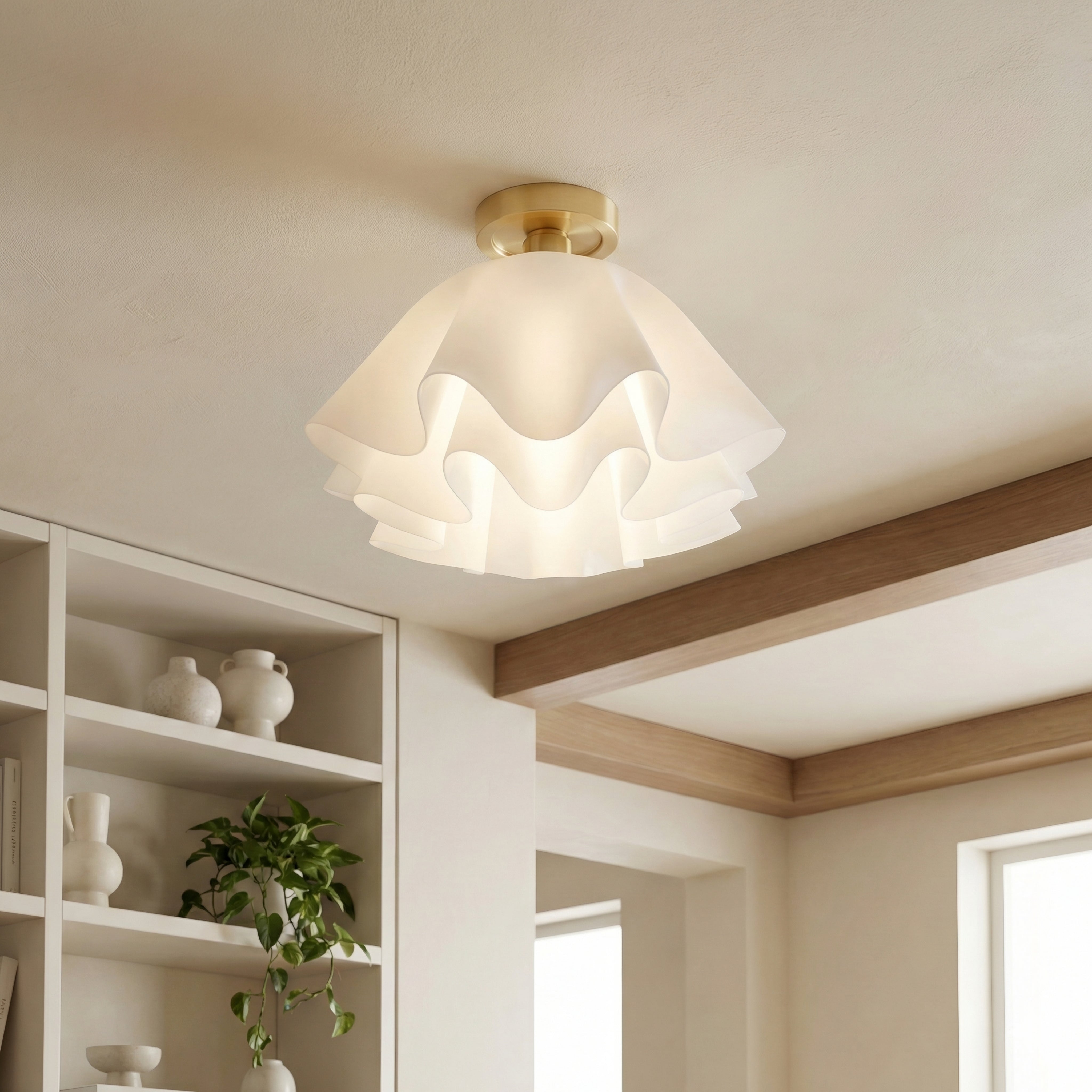 Garant Semi-Flush Ceiling Light – Acrylic Shade Diffusion Modern Minimalist Interiors Living Spaces