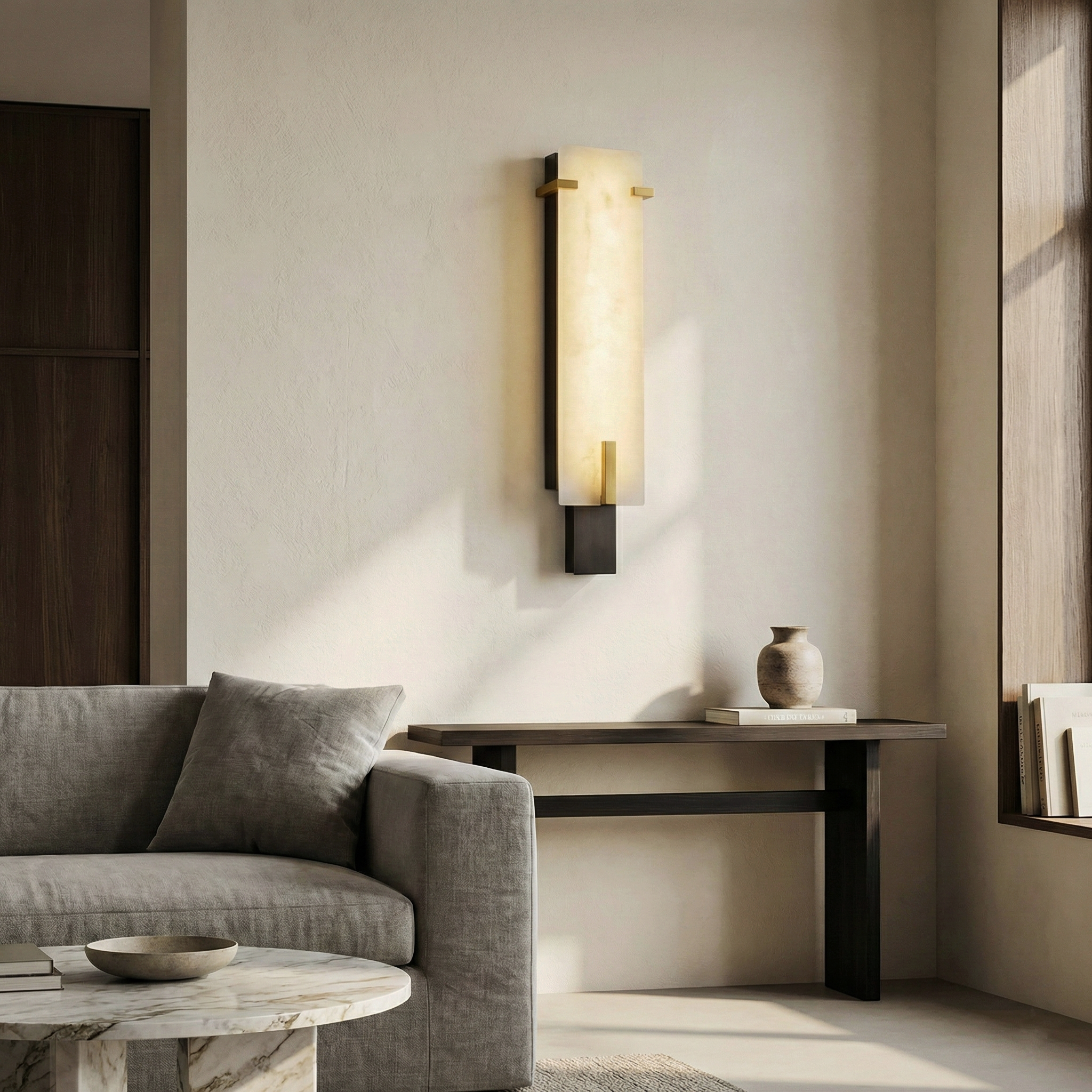 Tila Alabaster Panel Wall Light – LED Indoor Wall Light Fixture Warm Ambient Glow