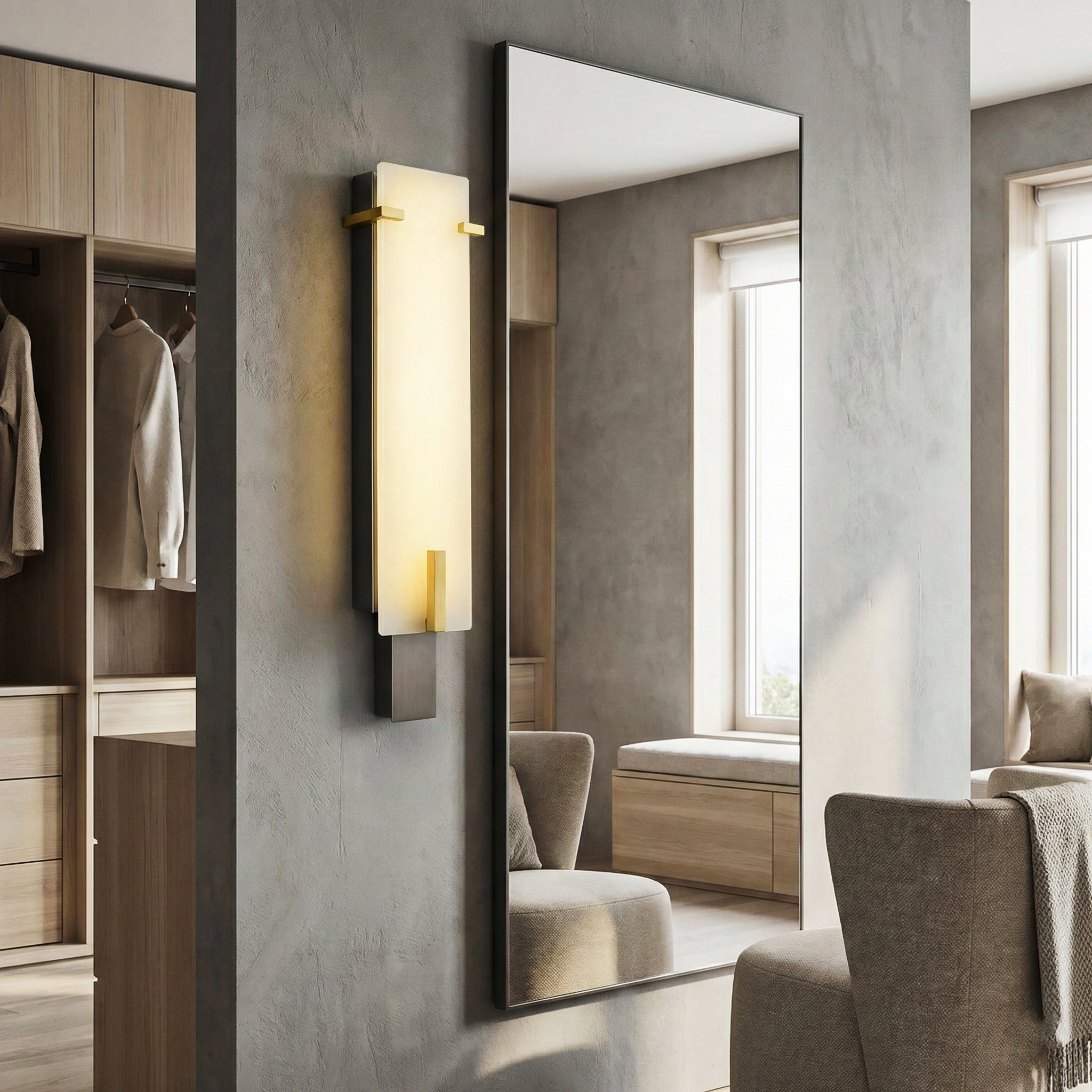 Tila Alabaster Panel Wall Light – LED Indoor Wall Light Fixture Warm Ambient Glow