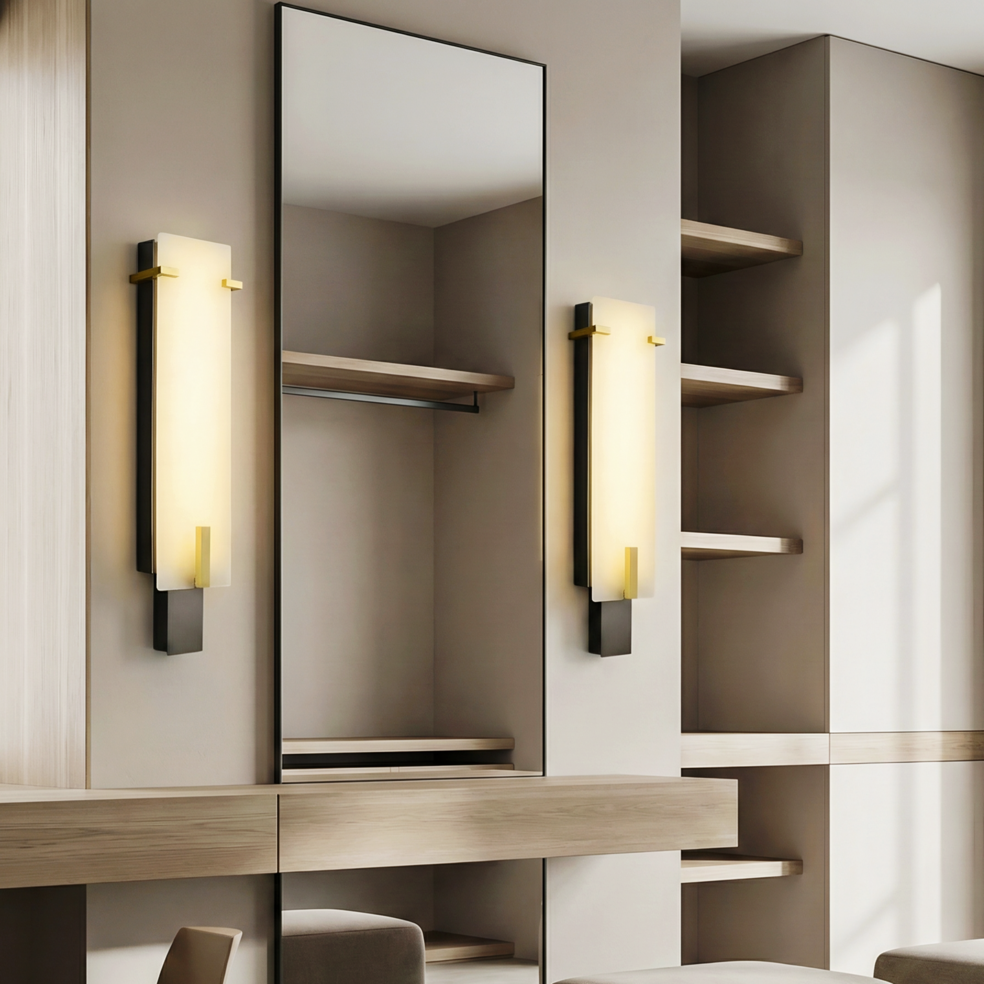 Tila Alabaster Panel Wall Light – LED Indoor Wall Light Fixture Warm Ambient Glow