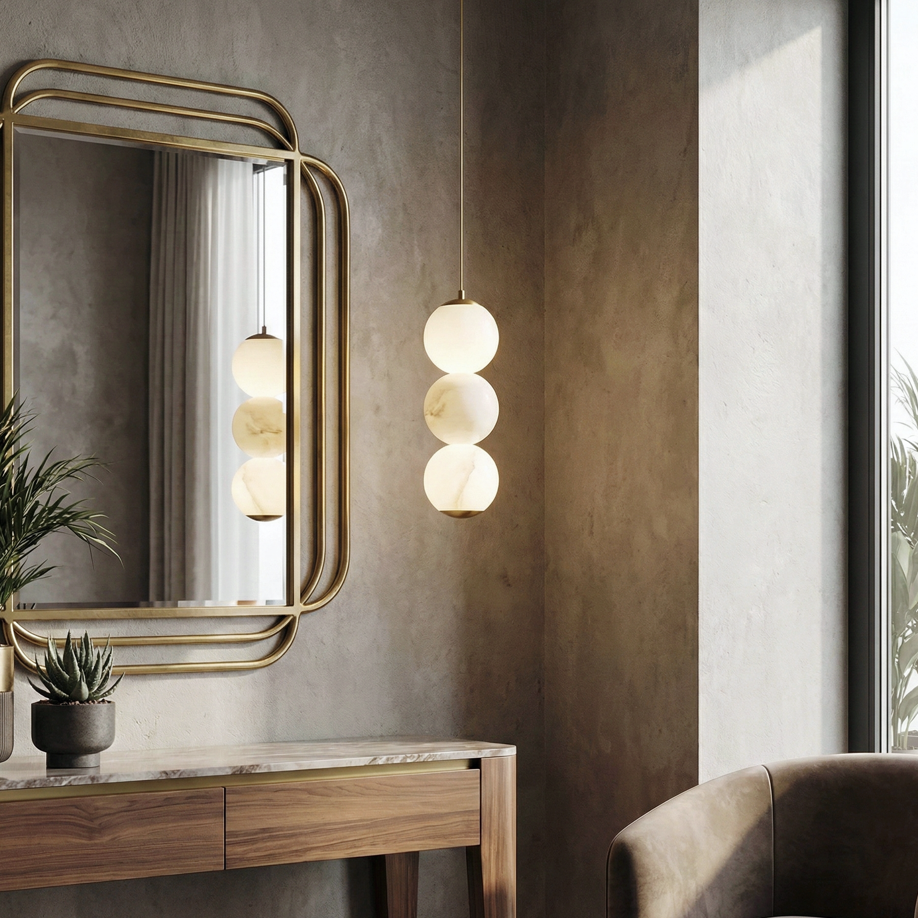 Smoor Alabaster Pendant Light – LED Alabaster Diffused Ambience Pendant