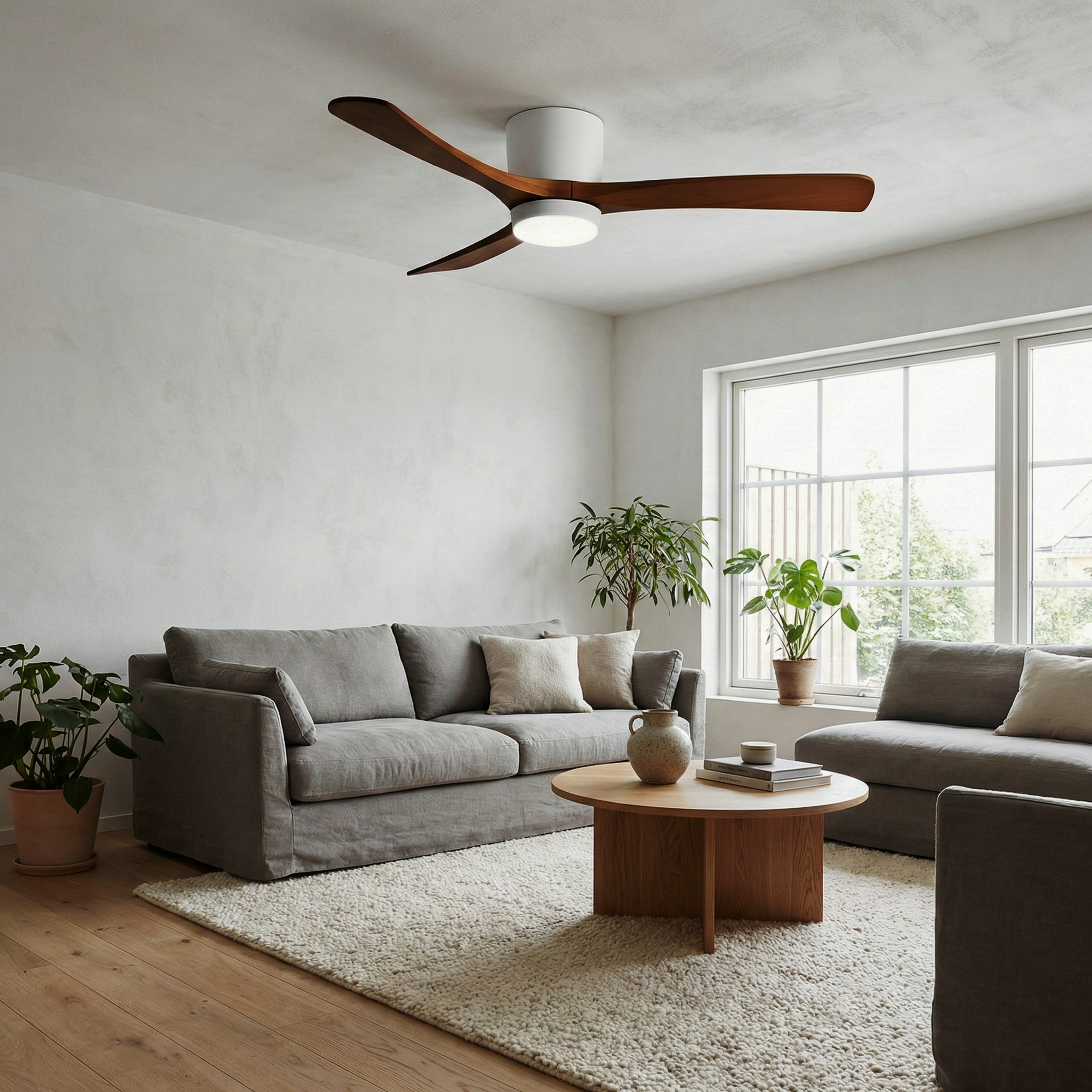 Proton Wood Ceiling Fan Light – LED Nordic Ceiling Fan Light