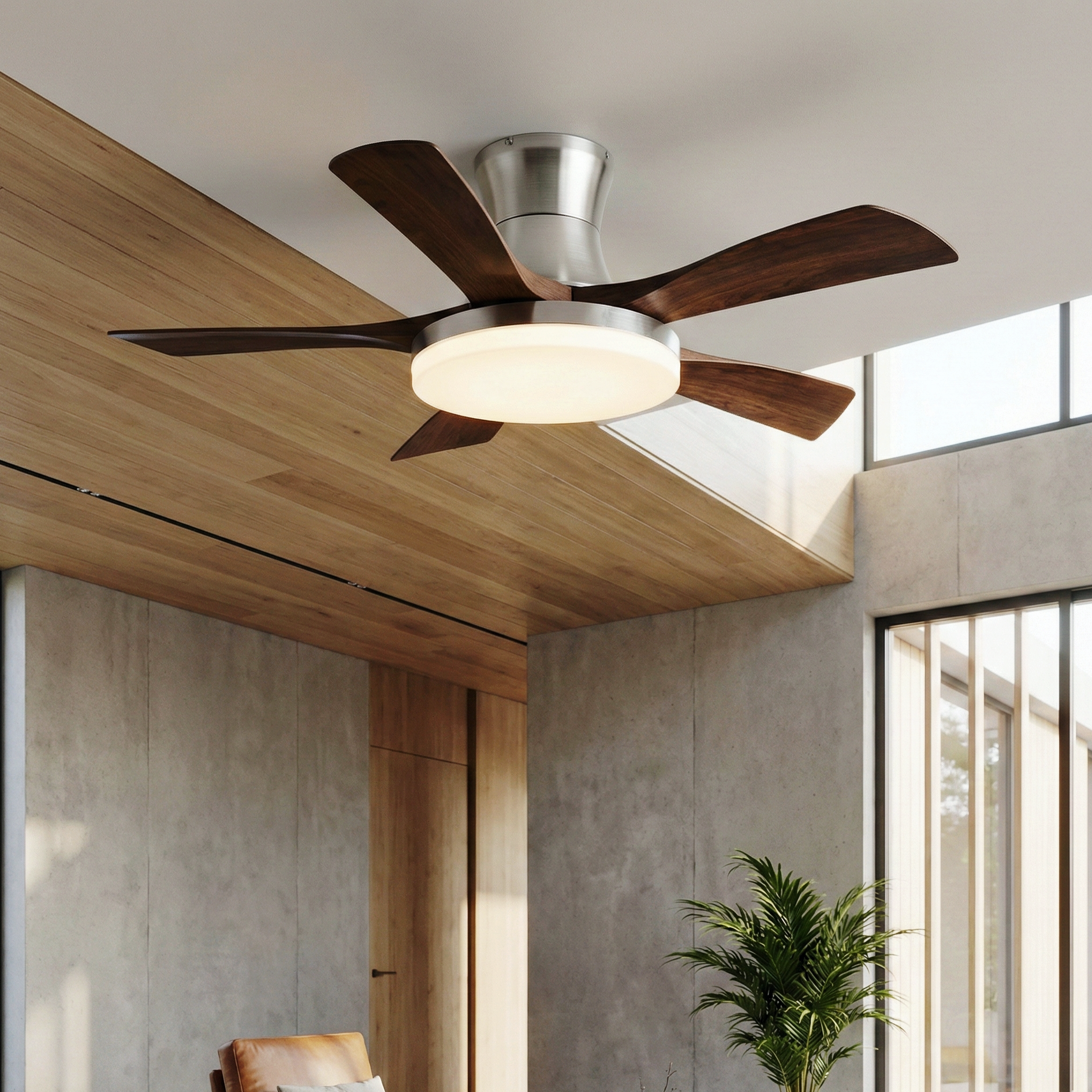 Serene Nordic Ceiling Fan Light – LED Ceiling Fan Light Integrated Dimming Modern Living Rooms