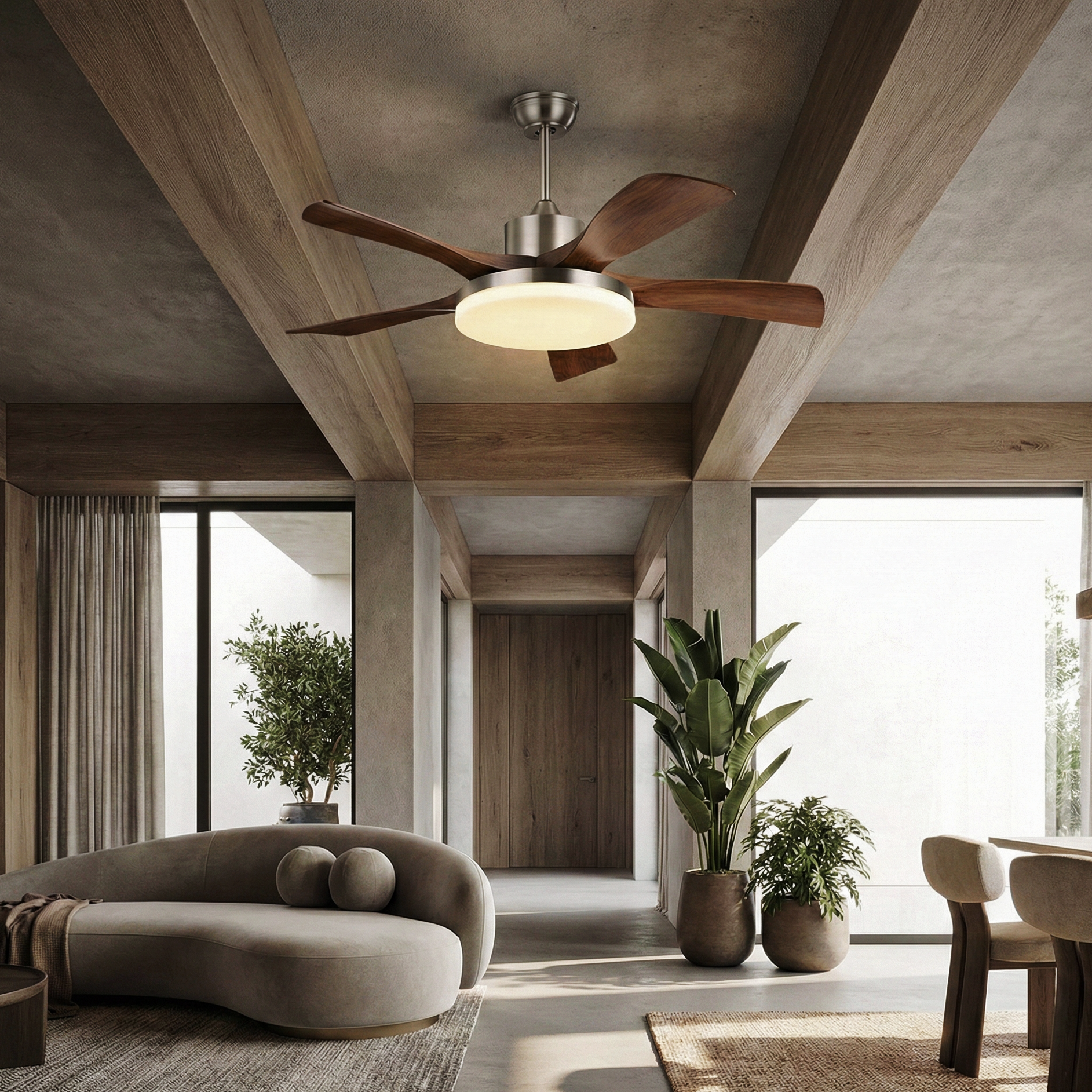 Serene Nordic Ceiling Fan Light – LED Ceiling Fan Light Integrated Dimming Modern Living Rooms