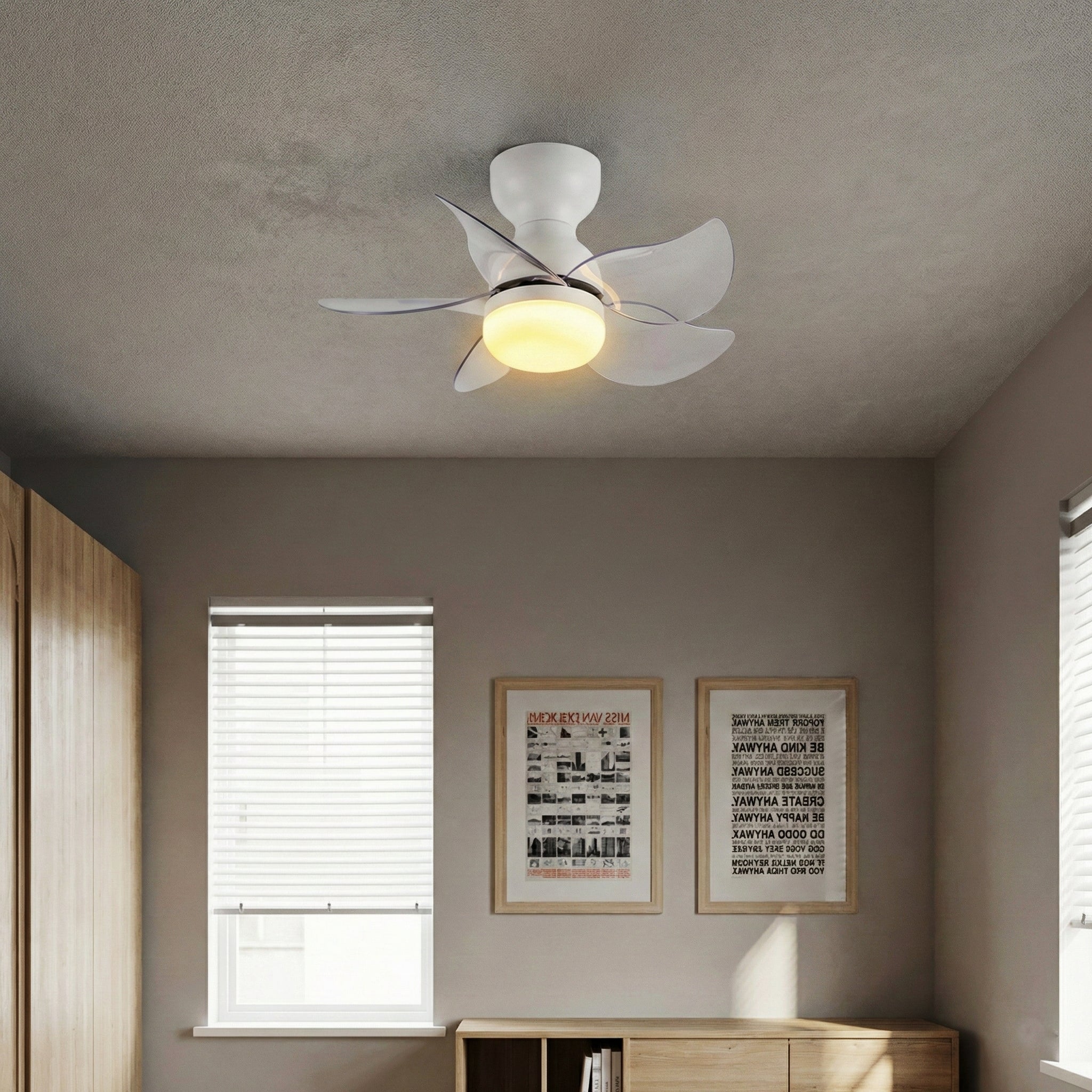 Sussen Modern Ceiling Fan – Nordic LED Light Fixture Bedroom Living Spaces